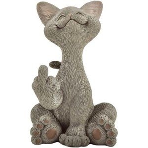 Grey Cat Collectible Statue